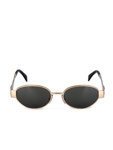 celine triomphe sunglass metal|celine triomphe oval metal sunglasses.